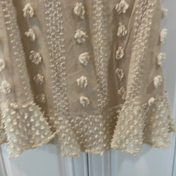 Macaron beige ivory sheer dress size Large - Picture 6 of 16